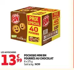 Auchan BN Pochons mini fourrés au chocolat offre