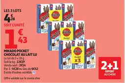 Auchan LU Mikado pocket chocolat au lait offre