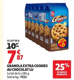 Auchan LU Granola extra cookies au chocolat offre