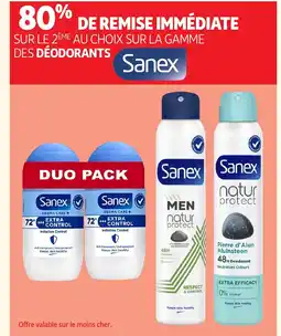 Auchan SANEX Sur la gamme des déodorants offre