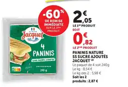 Super U JACQUEt Paninis nature ss sucre ajoutés offre