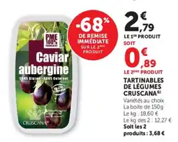 Super U Tartinables de légumes cruscana offre