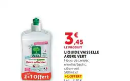 Super U ARBRE VERT Liquide vaisselle offre