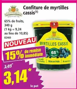 Norma Confiture de myrtilles cassis offre