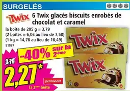 Norma Twix 6 twix glacés biscuits enrobés de chocolat et caramel offre