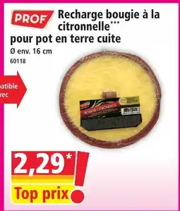 Norma Prof recharge bougie à la citronnelle pour pot en terre cuite offre