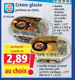 Norma Riva crème glacée double chocolat, tiramisu, forêt noire ou vanille liqueur œufs offre