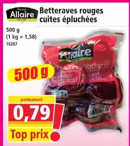 Norma Maison allaire betteraves rouges cuites épluchées offre