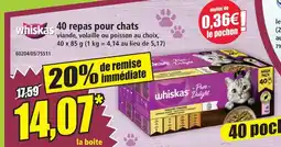 Norma Whiskas 40 repas pour chats offre