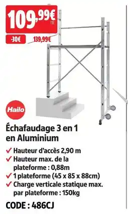 Screwfix Hailo échafaudage 3 en 1 en aluminium offre