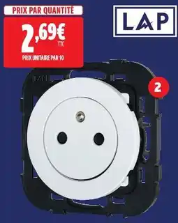 Screwfix Lap prise terre 1p blanc offre