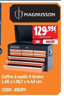 Screwfix Magnusson coffre à outils 9 tiroirs offre