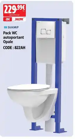Screwfix Siamp pack wc autoportant opale offre