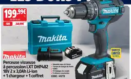 Screwfix Makita perceuse visseuse à percussion lxt dhp482 18v 2 x 3,0ah li-ion + 1 chargeur + 1 coffret offre
