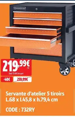 Screwfix Magnusson servante d'atelier 5 tiroirs offre