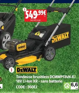 Screwfix Dewalt tondeuse brushless dcmwp134n-xj 18v li-ion xr - sans batterie offre