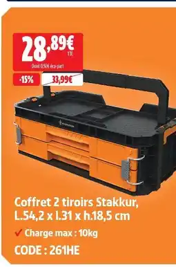 Screwfix Stakkur coffret 2 tiroirs offre