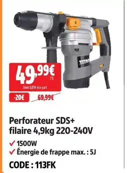 Screwfix Titan perforateur sds+ filaire 4,9kg 220-240v offre