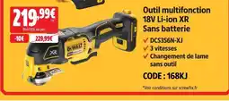 Screwfix Dewalt outil multifonction 18v li-ion xr sans batterie offre