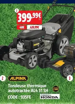 Screwfix Alpina tondeuse thermique autotractée al4 51 sh offre