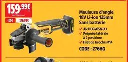 Screwfix Dewalt meuleuse d'angle 18v li-ion 125mm sans batterie offre
