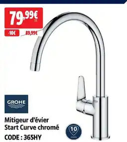 Screwfix Grohe mitigeur d’évier start curve chromé offre