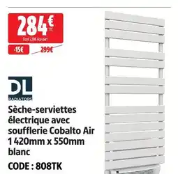 Screwfix Dl radiators sèche-serviettes électrique avec soufflerie cobalto air offre