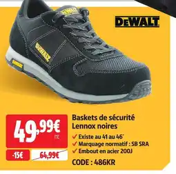 Screwfix Dewalt baskets de sécurité lennox noires offre