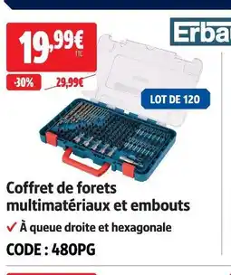 Screwfix Erbauer coffret de forets multimatériaux et embouts offre