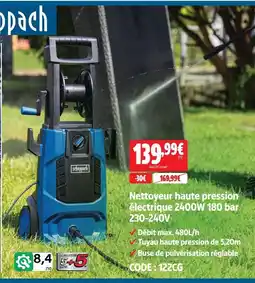 Screwfix Scheppach nettoyeur haute pression électrique 2400w 180 bar 230-240v offre