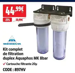 Screwfix Merkur kit complet de filtration duplex aquaphos mk 8bar offre