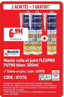 Screwfix Bostic mastic colle et joint flexpro offre