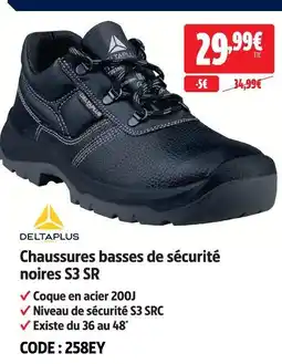 Screwfix Deltaplus chaussures basses de sécurité noires s3 sr offre