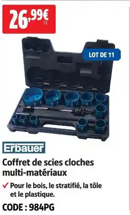 Screwfix Erbauer coffret de scies cloches multi-matériaux offre