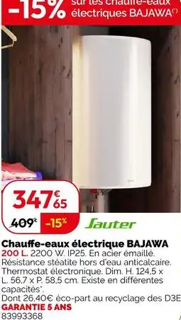 Weldom Sauter chauffe-eaux électrique bajawa offre