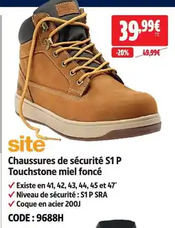 Screwfix Site chaussures de sécurité s1 p touchstone miel foncé offre