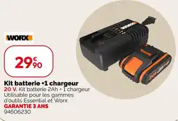 Weldom Worx kit batterie + 1 chargeur offre
