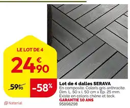 Weldom Lot de 4 dalles serava offre