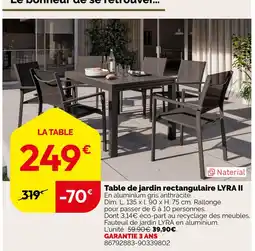 Weldom Table de jardin rectangulaire lyra ii offre