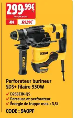 Screwfix Dewalt perforateur burineur sds+ filaire 950w offre