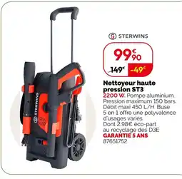 Weldom Sterwins nettoyeur haute pression st3 offre