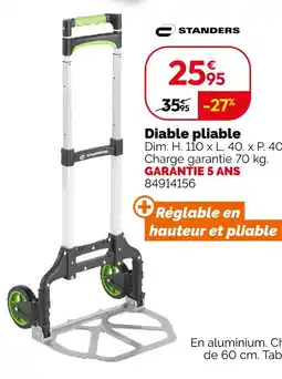 Weldom Standers diable pliable offre