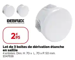 Weldom Debflex lot de 3 boîtes de dérivation étanche en saillie offre