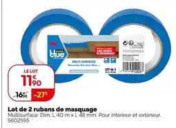 Weldom 3m lot de 2 rubans de masquagescotchblue lot de 2 rubans de masquage offre