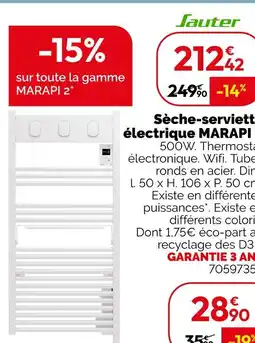 Weldom Sauter sèche-serviette électrique marapi 2 offre