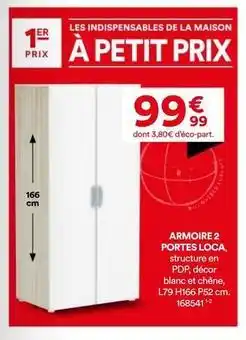 BUT Chêne - armoire 2 portes loca offre