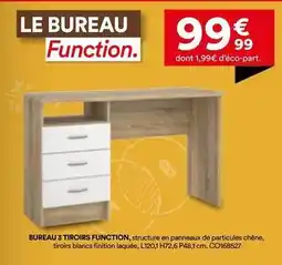 BUT Chêne - bureau 3 tiroirs function offre