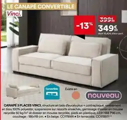 BUT Canape 3 places vinci offre