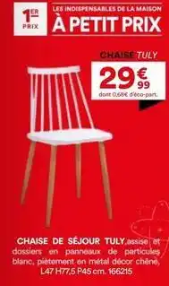 BUT Chêne - chaise de séjour tuly offre