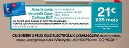 BUT Total - cuisiniere 3 feux gaz lkm64402w, multifonction offre